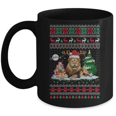 Santa Reindeer Lion Ugly Christmas Xmas Ornaments Family Mug | teecentury