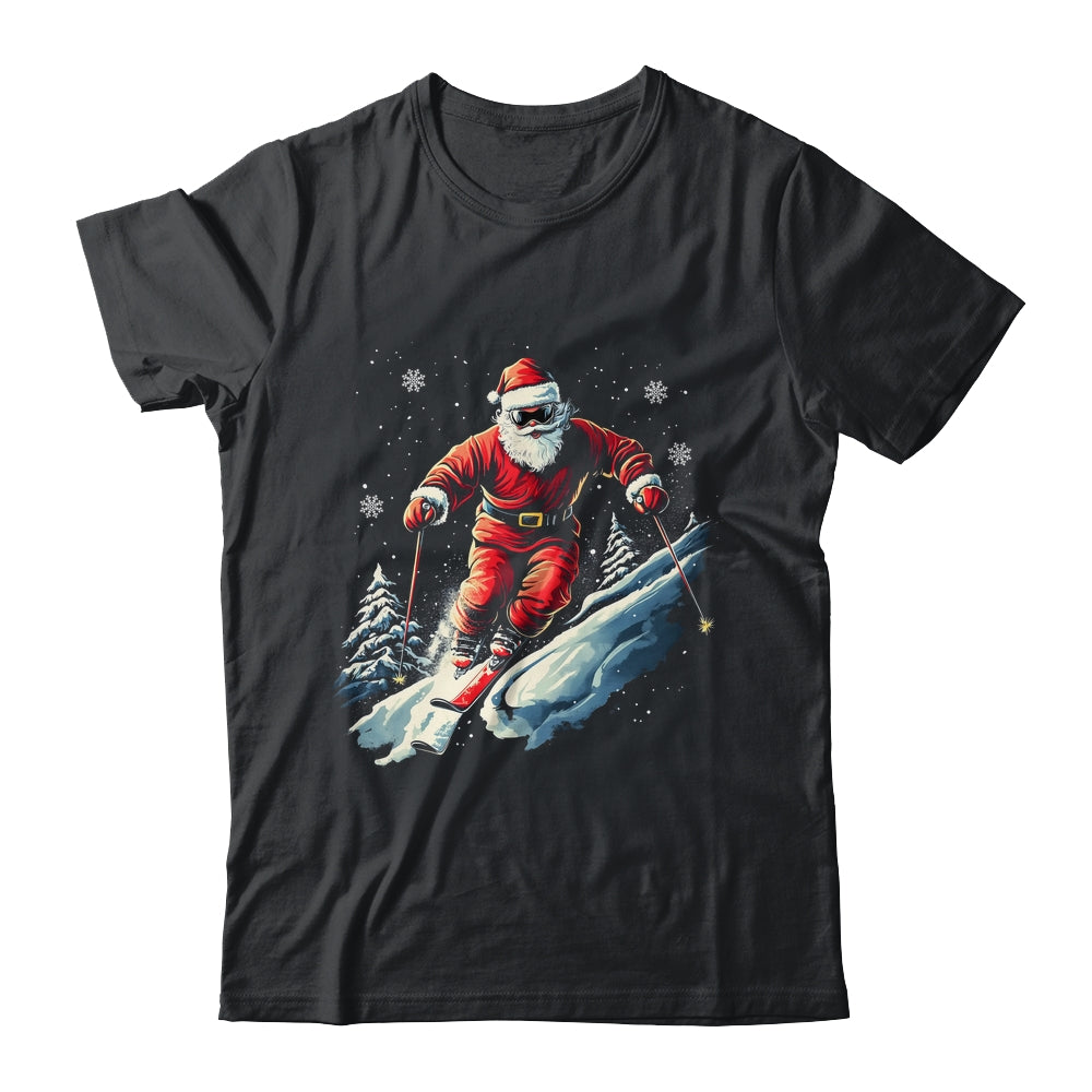 Santa Skiing Xmas Funny Christmas Skier Ski Racer Lover Men Shirt & Sweatshirt | teecentury