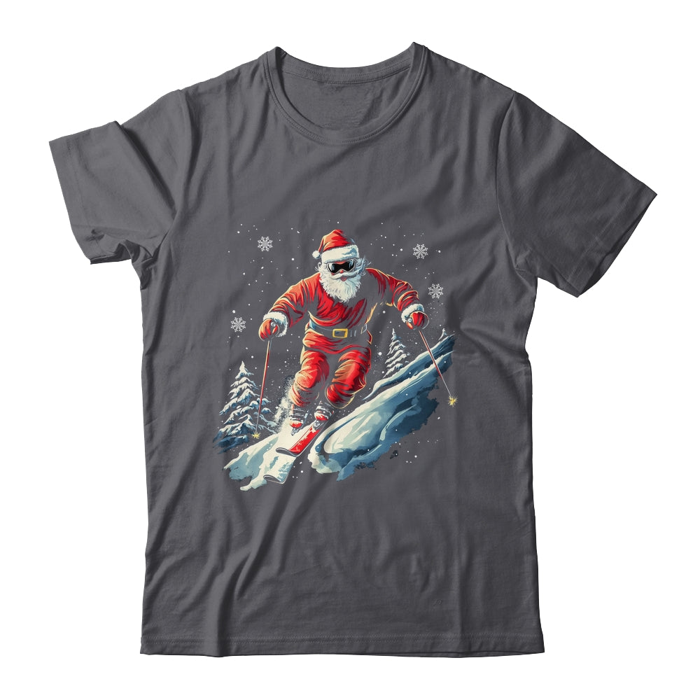 Santa Skiing Xmas Funny Christmas Skier Ski Racer Lover Men Shirt & Sweatshirt | teecentury