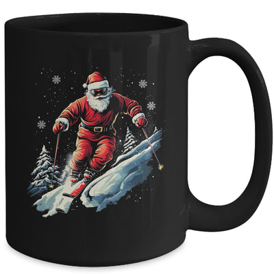 Santa Skiing Xmas Funny Christmas Skier Ski Racer Lover Men Mug | teecentury
