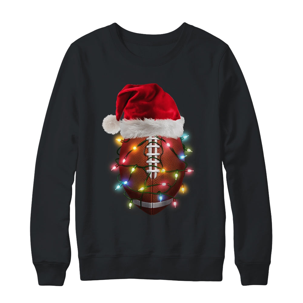 Santa Sports Design For Men Boys Christmas Football Player Shirt & Sweatshirt | teecentury