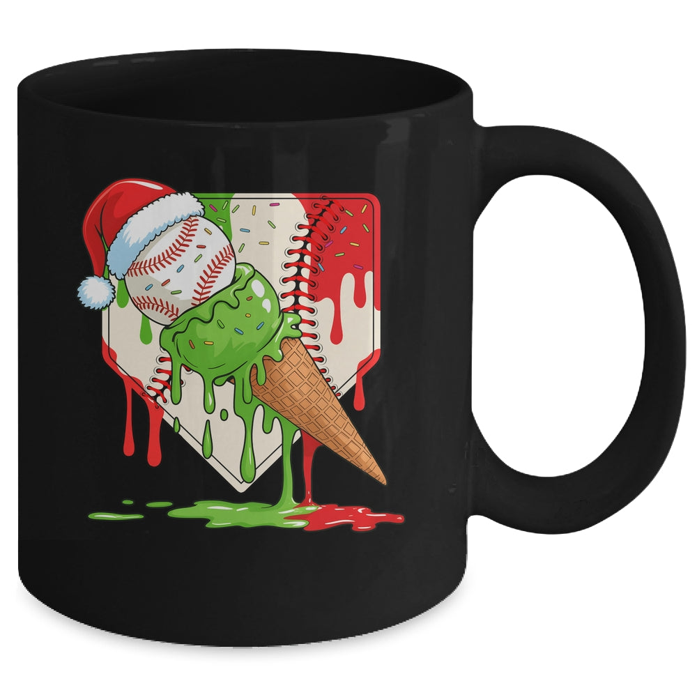 Santa Sports Ice Baseball Christmas Xmas Kid Men Boys Mug | teecentury