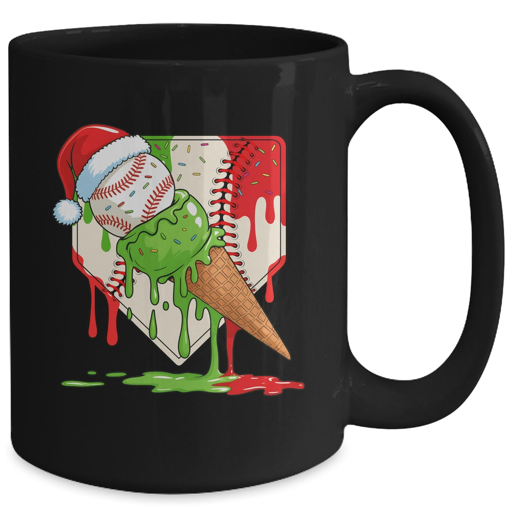 Santa Sports Ice Baseball Christmas Xmas Kid Men Boys Mug | teecentury