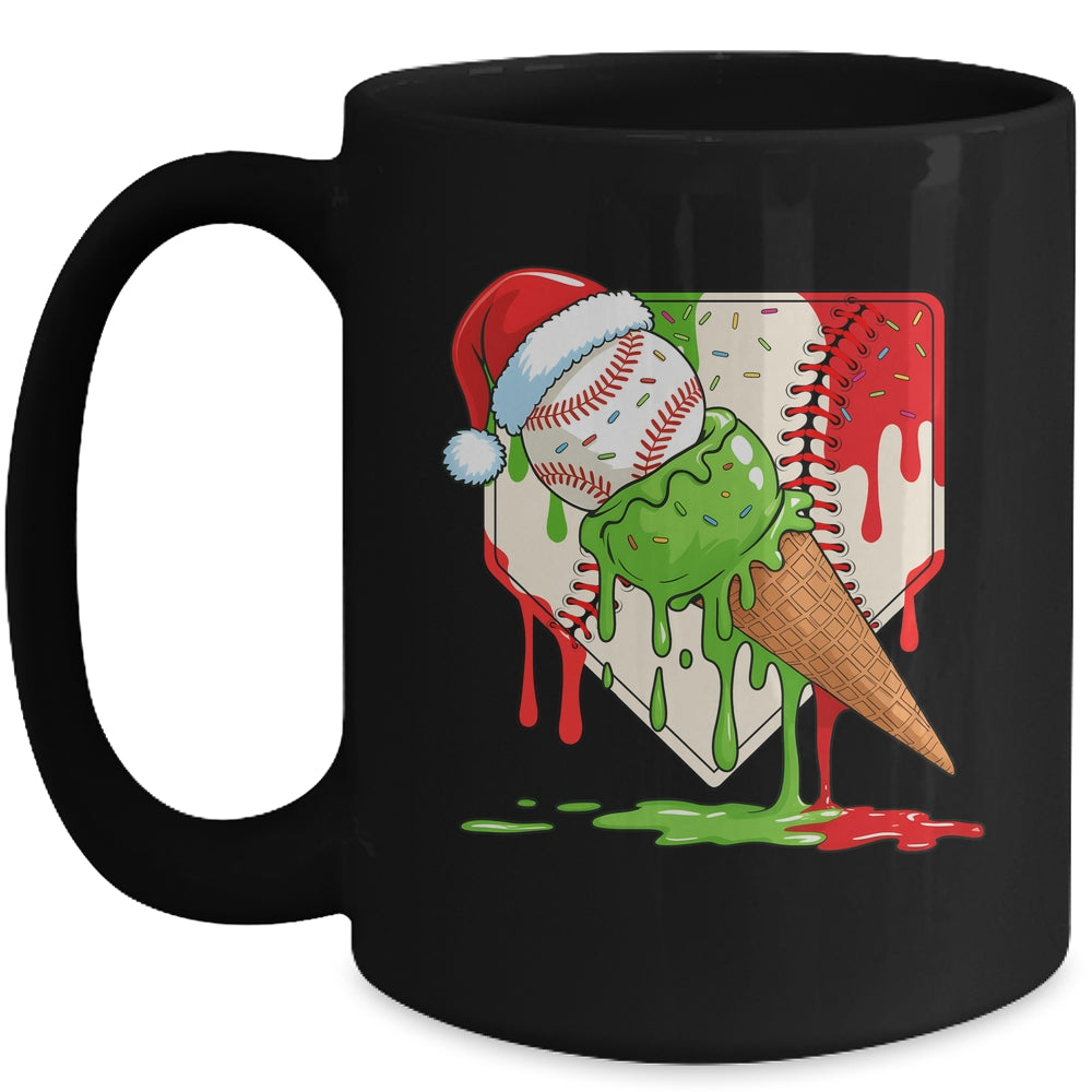 Santa Sports Ice Baseball Christmas Xmas Kid Men Boys Mug | teecentury