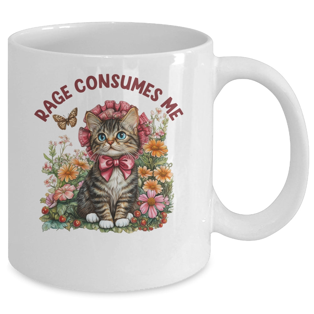 Sarcastic Cat Meme Rage Consumes Me Funny Cat Meme Men Women Mug | teecentury
