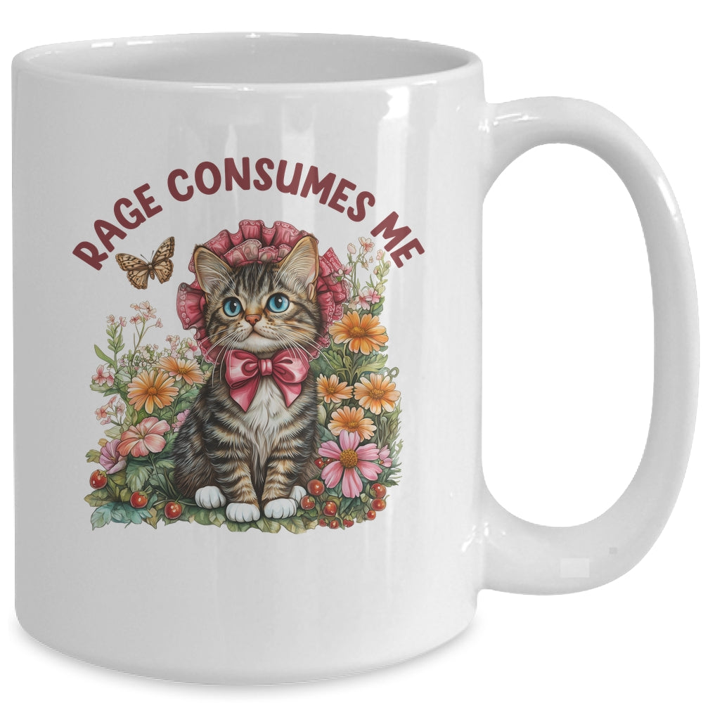 Sarcastic Cat Meme Rage Consumes Me Funny Cat Meme Men Women Mug | teecentury