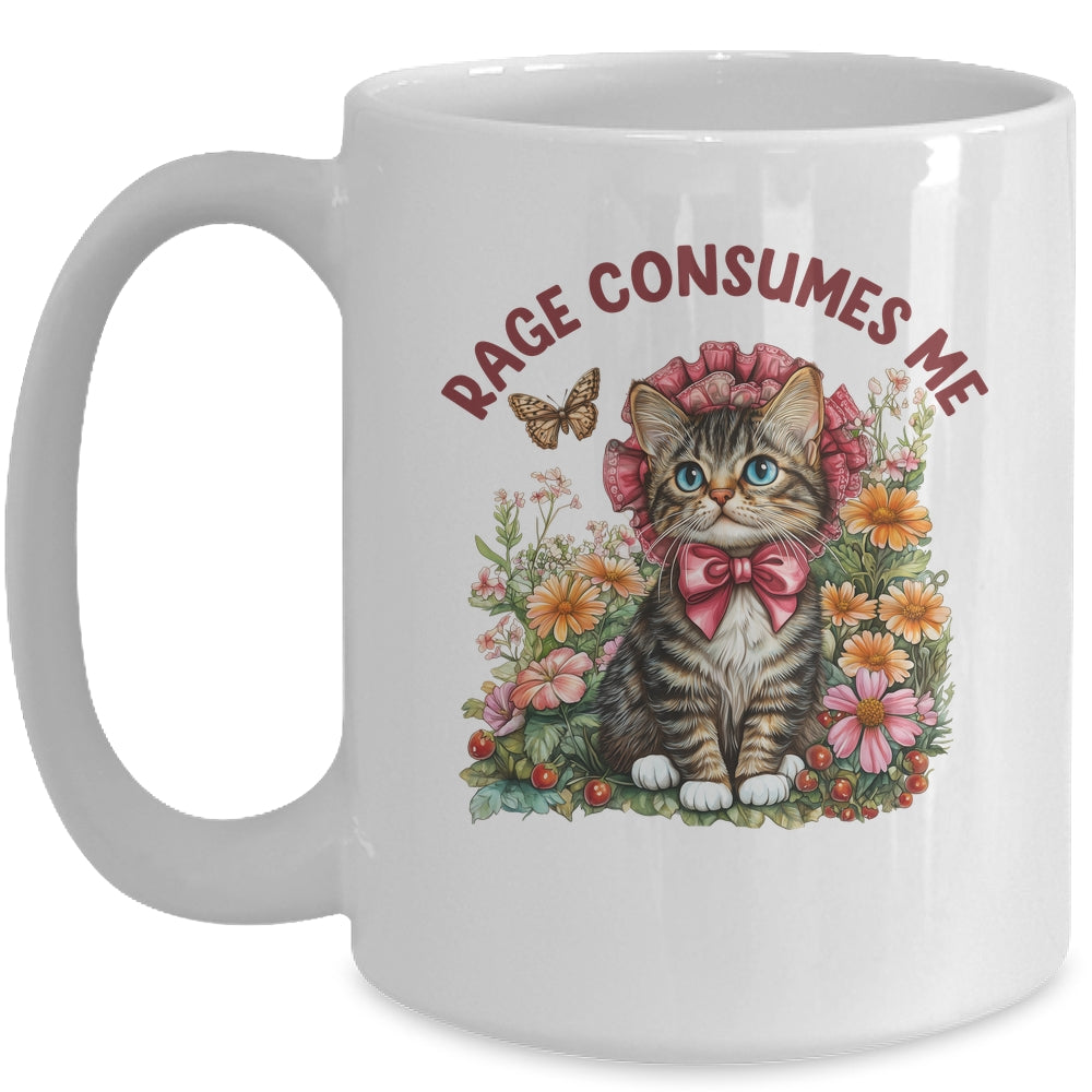 Sarcastic Cat Meme Rage Consumes Me Funny Cat Meme Men Women Mug | teecentury