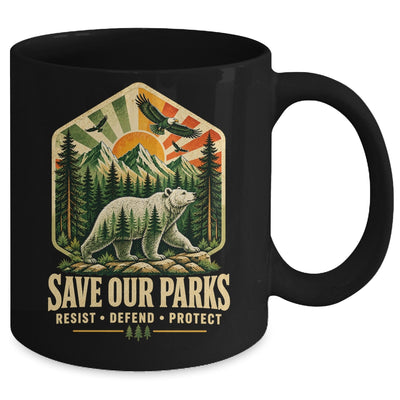 Save Our Parks Nature Hiking Camping Outdoor Vintage Graphic Mug | teecentury