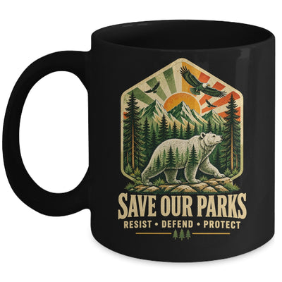 Save Our Parks Nature Hiking Camping Outdoor Vintage Graphic Mug | teecentury
