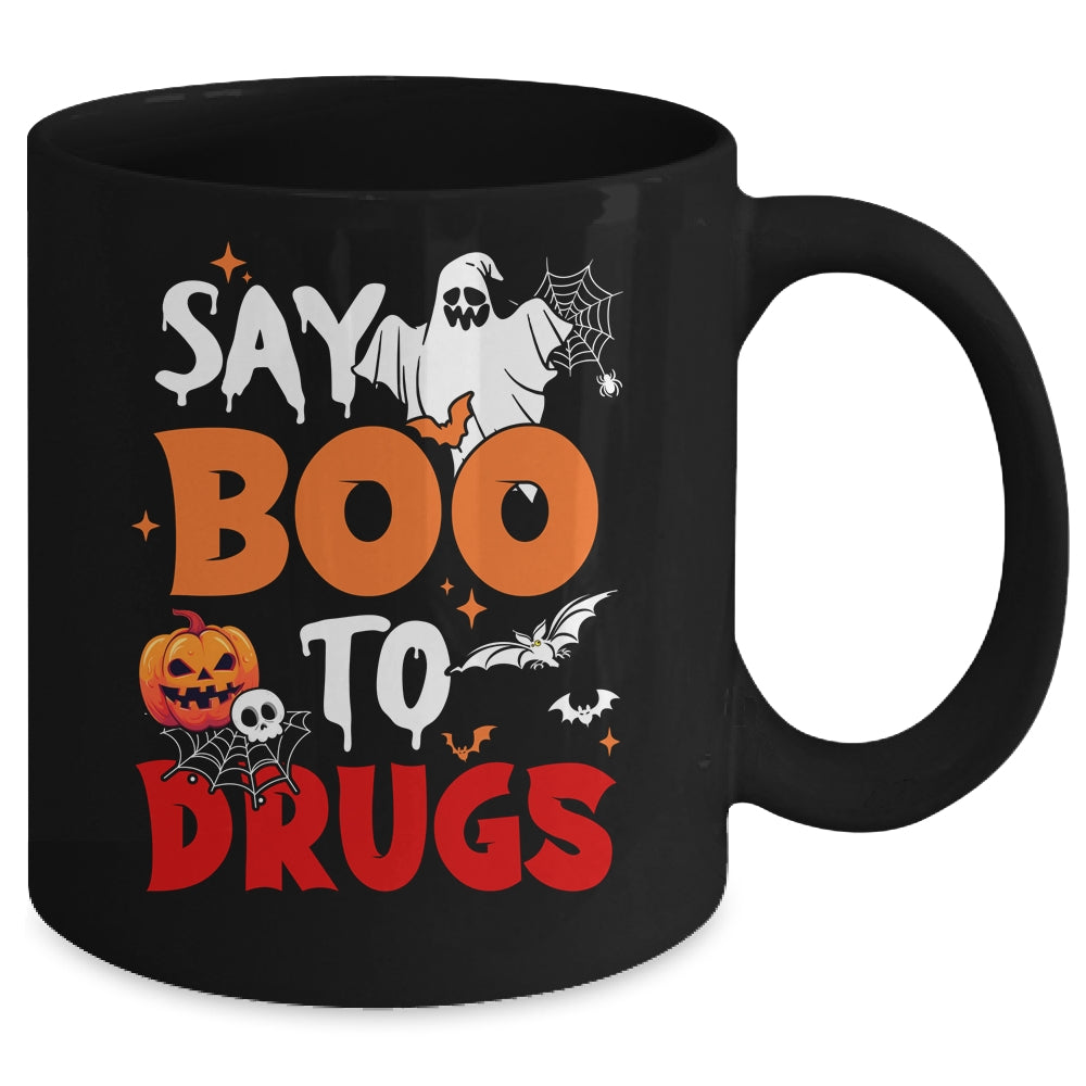 Say Boo To Drugs Red Ribbon Week Awareness Funny Halloween Mug | teecentury