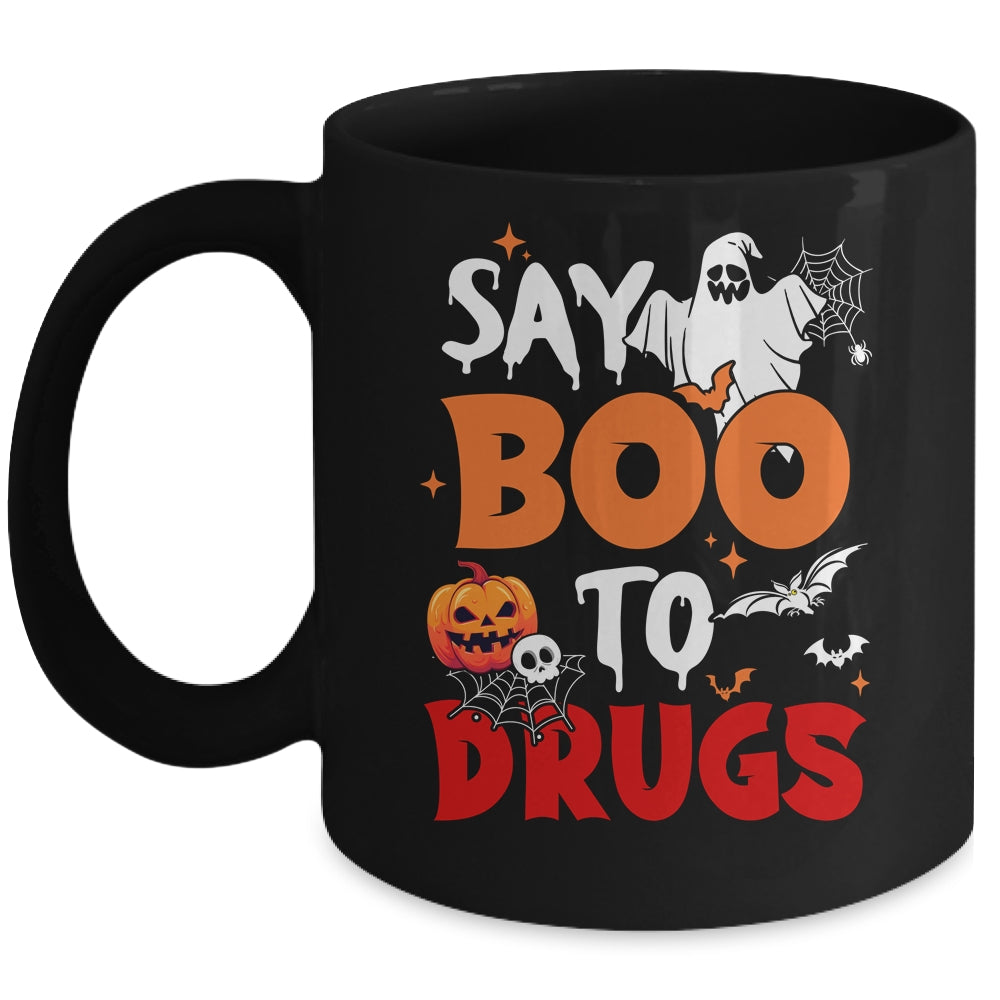 Say Boo To Drugs Red Ribbon Week Awareness Funny Halloween Mug | teecentury