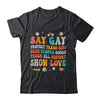 Say Gay Protect Trans Kids Read Banned Books LGBT Groovy Shirt & Tank Top | teecentury