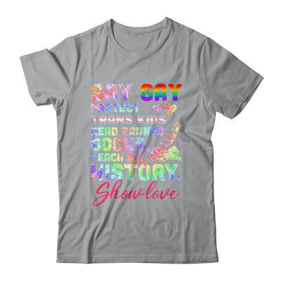 Say Gay Protect Trans Kids Read Banned Books Teach History Shirt & Tank Top | teecentury