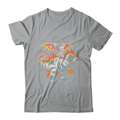 Scary Skeleton Riding Dinosaur T-Rex Halloween Pumpkin Shirt & Hoodie | teecentury