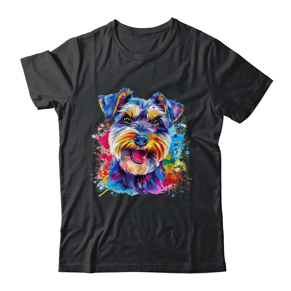 Schnauzer Mom Lover Puppy Dog Watercolor Tie Dye Painting Shirt & Tank Top | teecentury