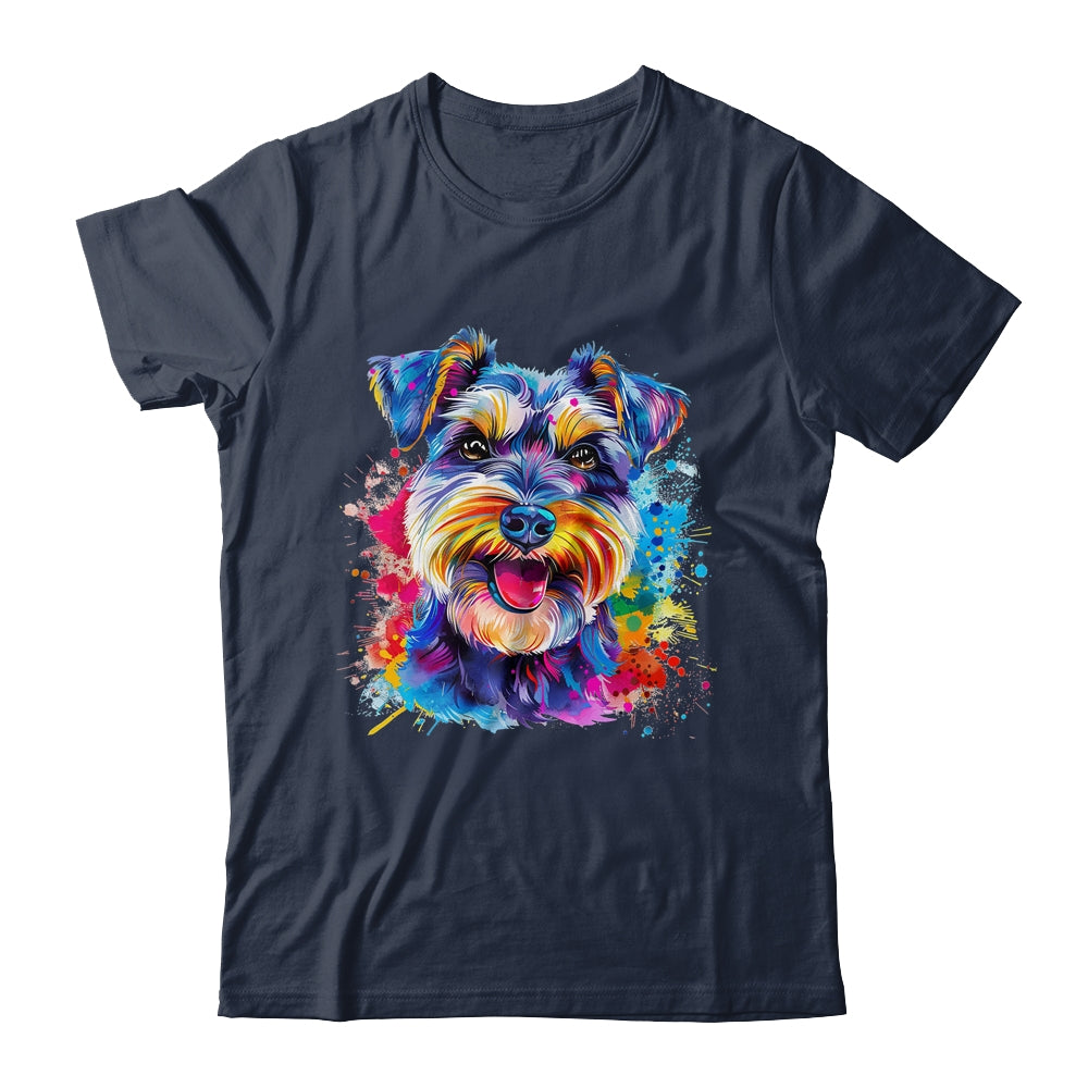 Schnauzer Mom Lover Puppy Dog Watercolor Tie Dye Painting Shirt & Tank Top | teecentury