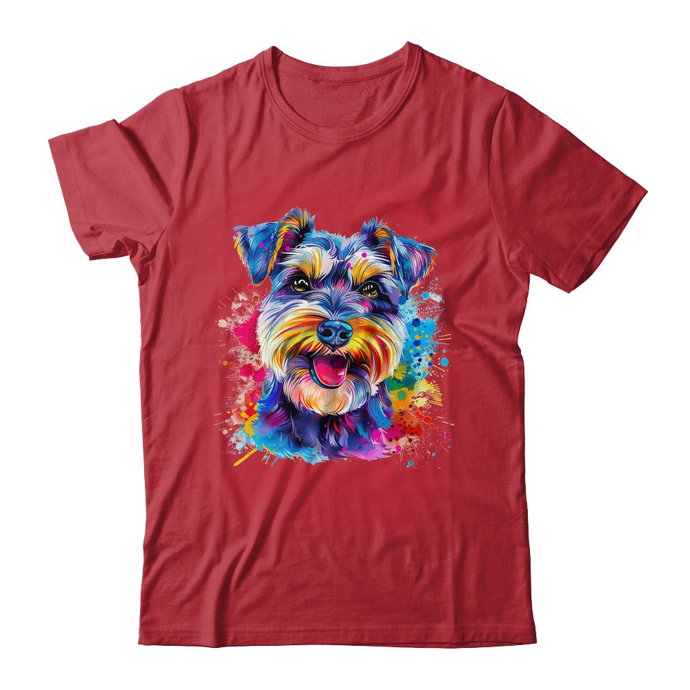 Schnauzer Mom Lover Puppy Dog Watercolor Tie Dye Painting Shirt & Tank Top | teecentury