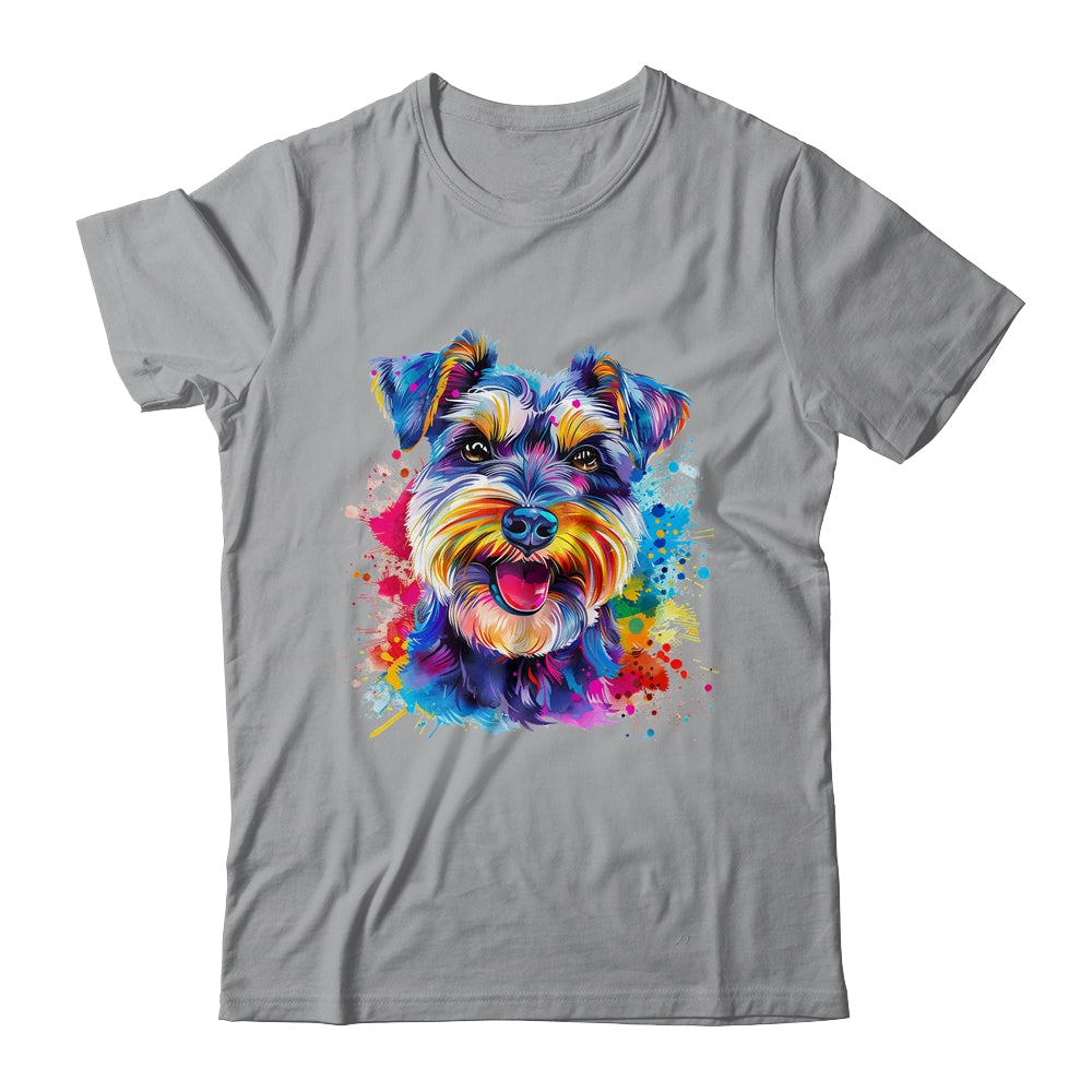 Schnauzer Mom Lover Puppy Dog Watercolor Tie Dye Painting Shirt & Tank Top | teecentury