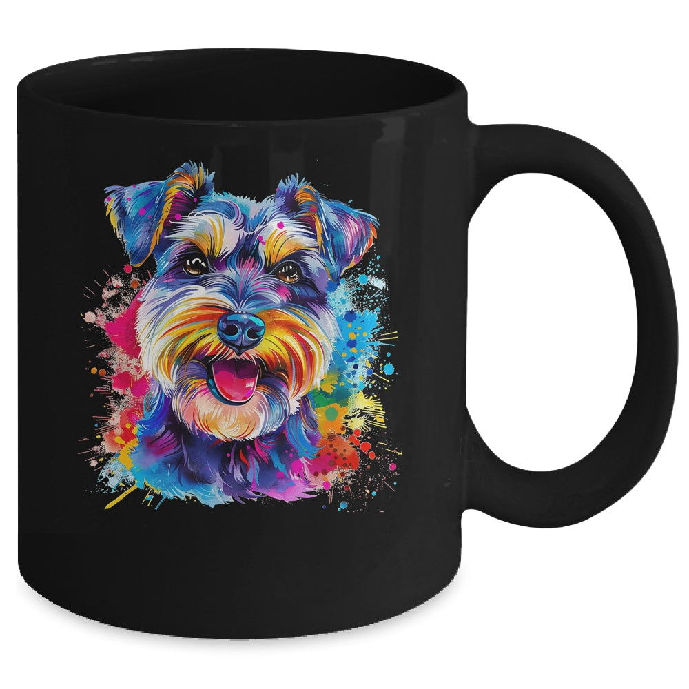 Schnauzer Mom Lover Puppy Dog Watercolor Tie Dye Painting Mug | teecentury