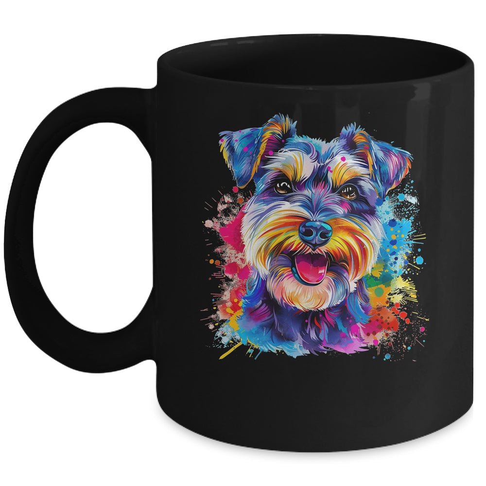 Schnauzer Mom Lover Puppy Dog Watercolor Tie Dye Painting Mug | teecentury