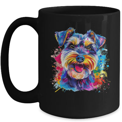 Schnauzer Mom Lover Puppy Dog Watercolor Tie Dye Painting Mug | teecentury