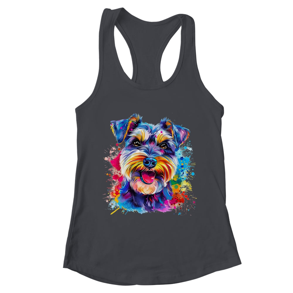 Schnauzer Mom Lover Puppy Dog Watercolor Tie Dye Painting Shirt & Tank Top | teecentury