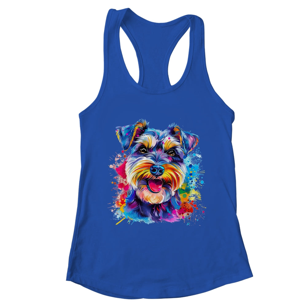 Schnauzer Mom Lover Puppy Dog Watercolor Tie Dye Painting Shirt & Tank Top | teecentury