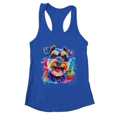 Schnauzer Mom Lover Puppy Dog Watercolor Tie Dye Painting Shirt & Tank Top | teecentury