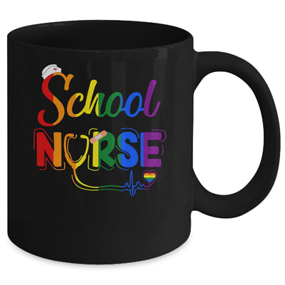 School Nurse Registered LGBTQ LGBT Pride Gay Lesiban Nursing Mug | teecentury