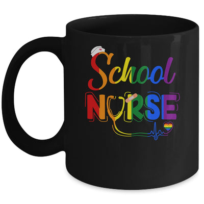 School Nurse Registered LGBTQ LGBT Pride Gay Lesiban Nursing Mug | teecentury