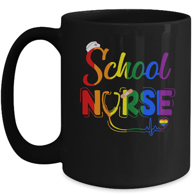 School Nurse Registered LGBTQ LGBT Pride Gay Lesiban Nursing Mug | teecentury