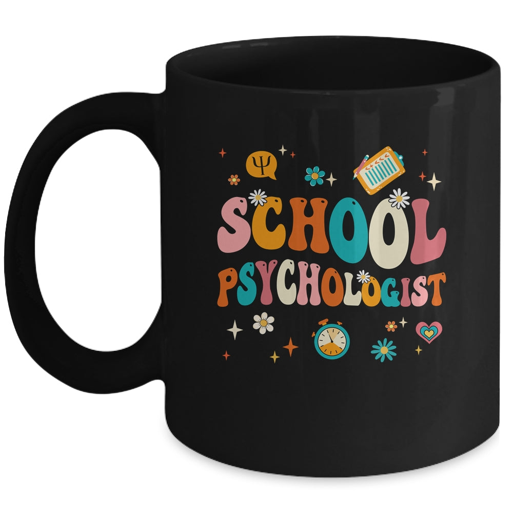 School Psychologist Retro Groovy Psychology Teacher Mug | teecentury
