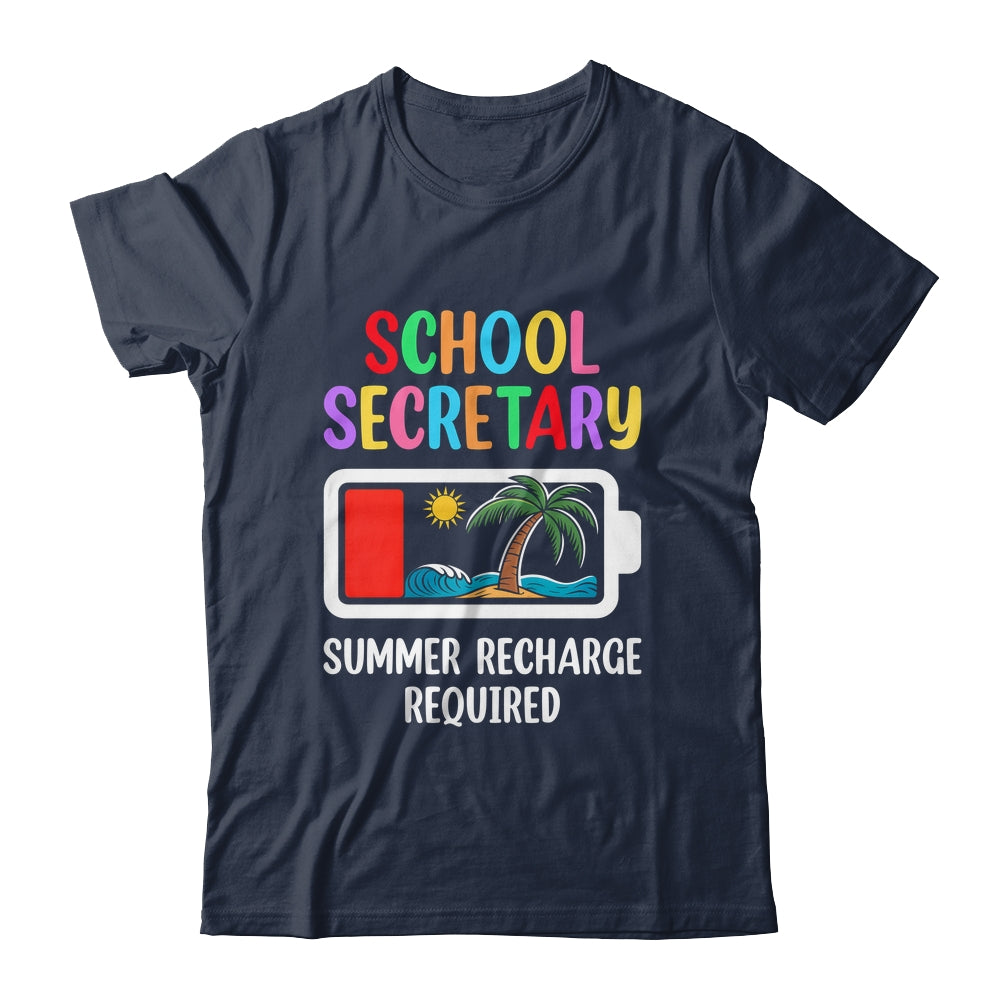 School Secretary Summer Recharge Required Last Day Of School Shirt & Tank Top | teecentury