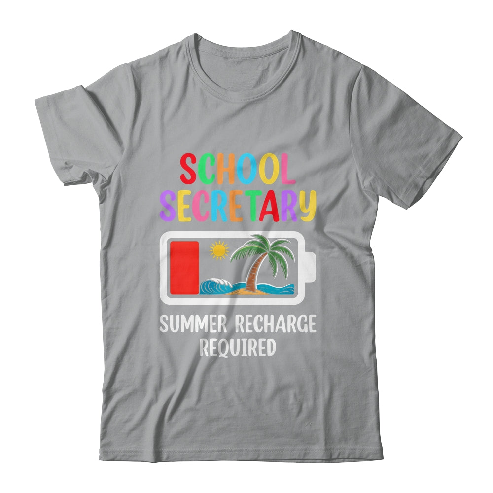 School Secretary Summer Recharge Required Last Day Of School Shirt & Tank Top | teecentury