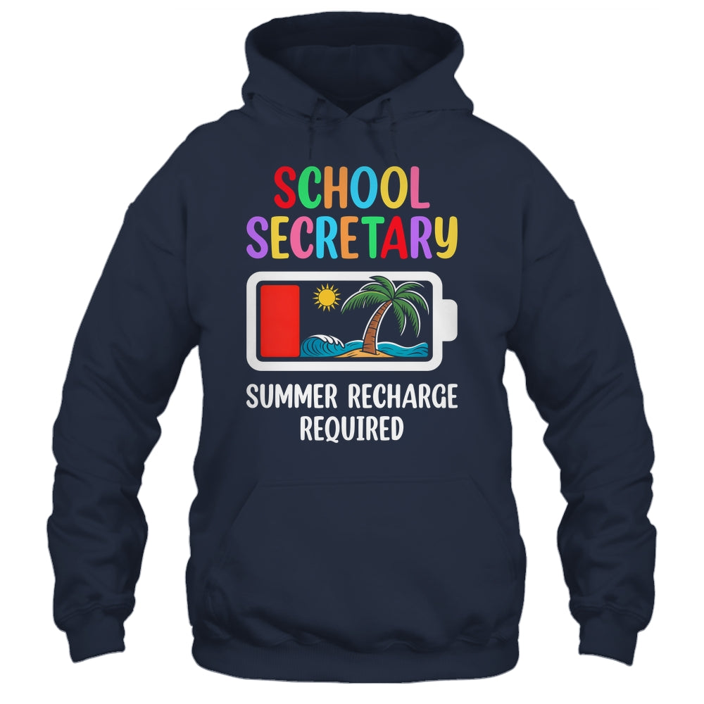 School Secretary Summer Recharge Required Last Day Of School Shirt & Tank Top | teecentury