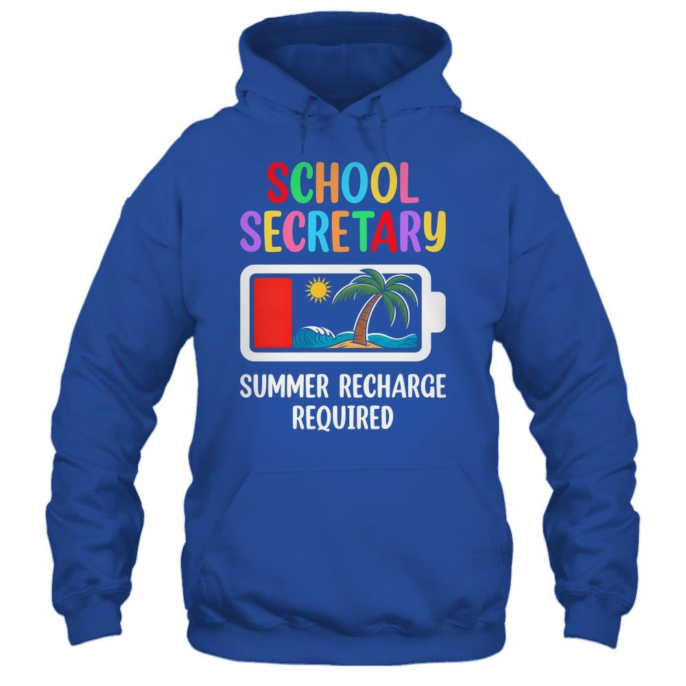 School Secretary Summer Recharge Required Last Day Of School Shirt & Tank Top | teecentury