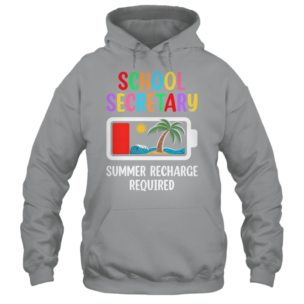 School Secretary Summer Recharge Required Last Day Of School Shirt & Tank Top | teecentury