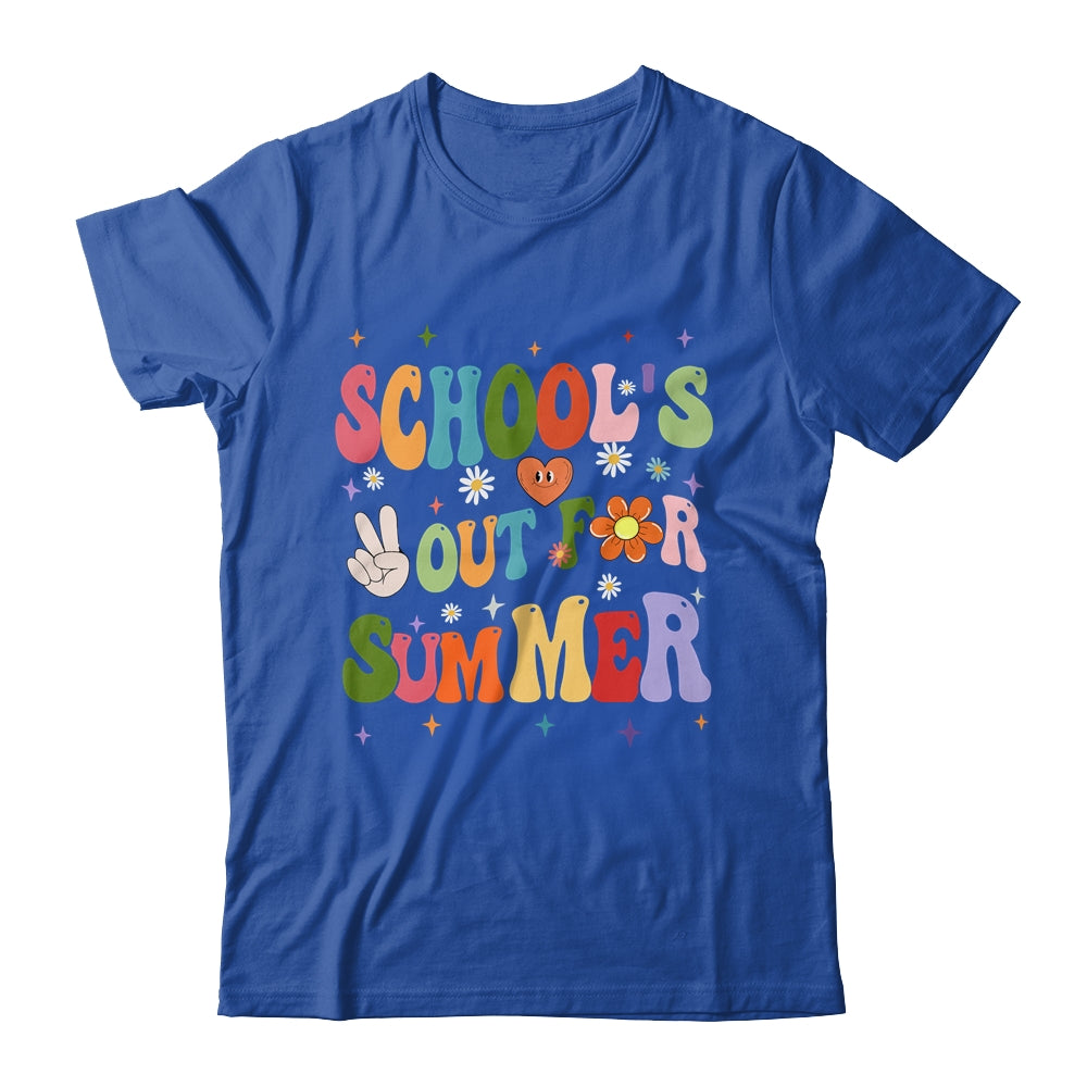 School's Out For Summer Graduation Teacher Kids Retro Groovy Shirt & Hoodie | teecentury