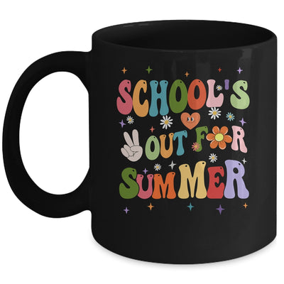 School's Out For Summer Graduation Teacher Kids Retro Groovy Mug | teecentury