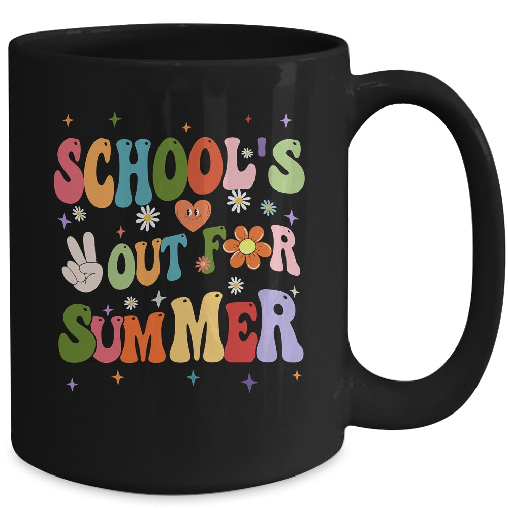 School's Out For Summer Graduation Teacher Kids Retro Groovy Mug | teecentury