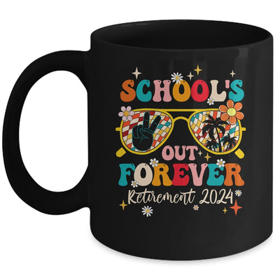 School's Out Forever Retired Teacher Retirement 2024 Groovy Mug | teecentury