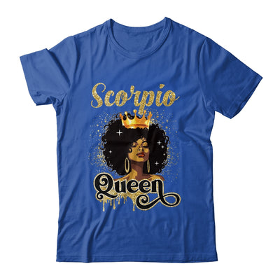 Scorpio Queen Birthday Afro Girls Black Zodiac Birthday Shirt & Tank Top | teecentury