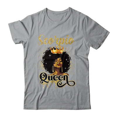 Scorpio Queen Birthday Afro Girls Black Zodiac Birthday Shirt & Tank Top | teecentury