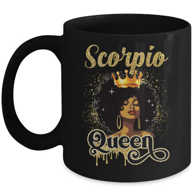 Scorpio Queen Birthday Afro Girls Black Zodiac Birthday Mug | teecentury