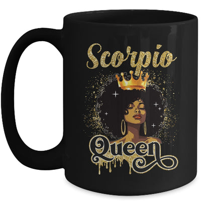 Scorpio Queen Birthday Afro Girls Black Zodiac Birthday Mug | teecentury