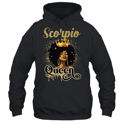 Scorpio Queen Birthday Afro Girls Black Zodiac Birthday Shirt & Tank Top | teecentury