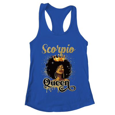 Scorpio Queen Birthday Afro Girls Black Zodiac Birthday Shirt & Tank Top | teecentury