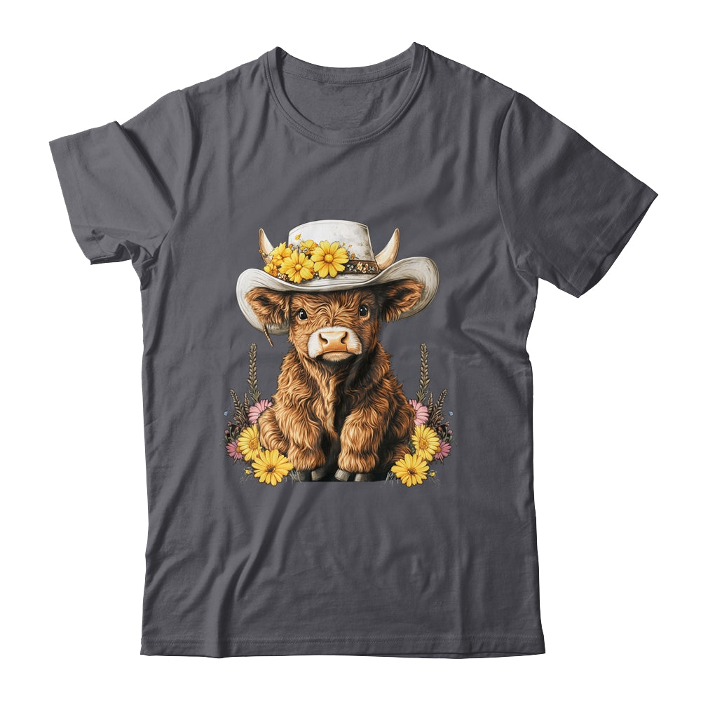 Scottish Cute Highland Cow Cattle Hairy Cow Flowers Women Shirt & Tank Top | teecentury