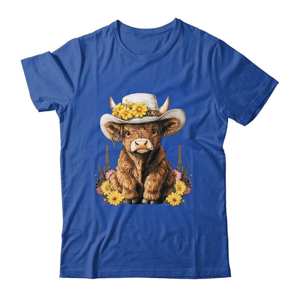 Scottish Cute Highland Cow Cattle Hairy Cow Flowers Women Shirt & Tank Top | teecentury