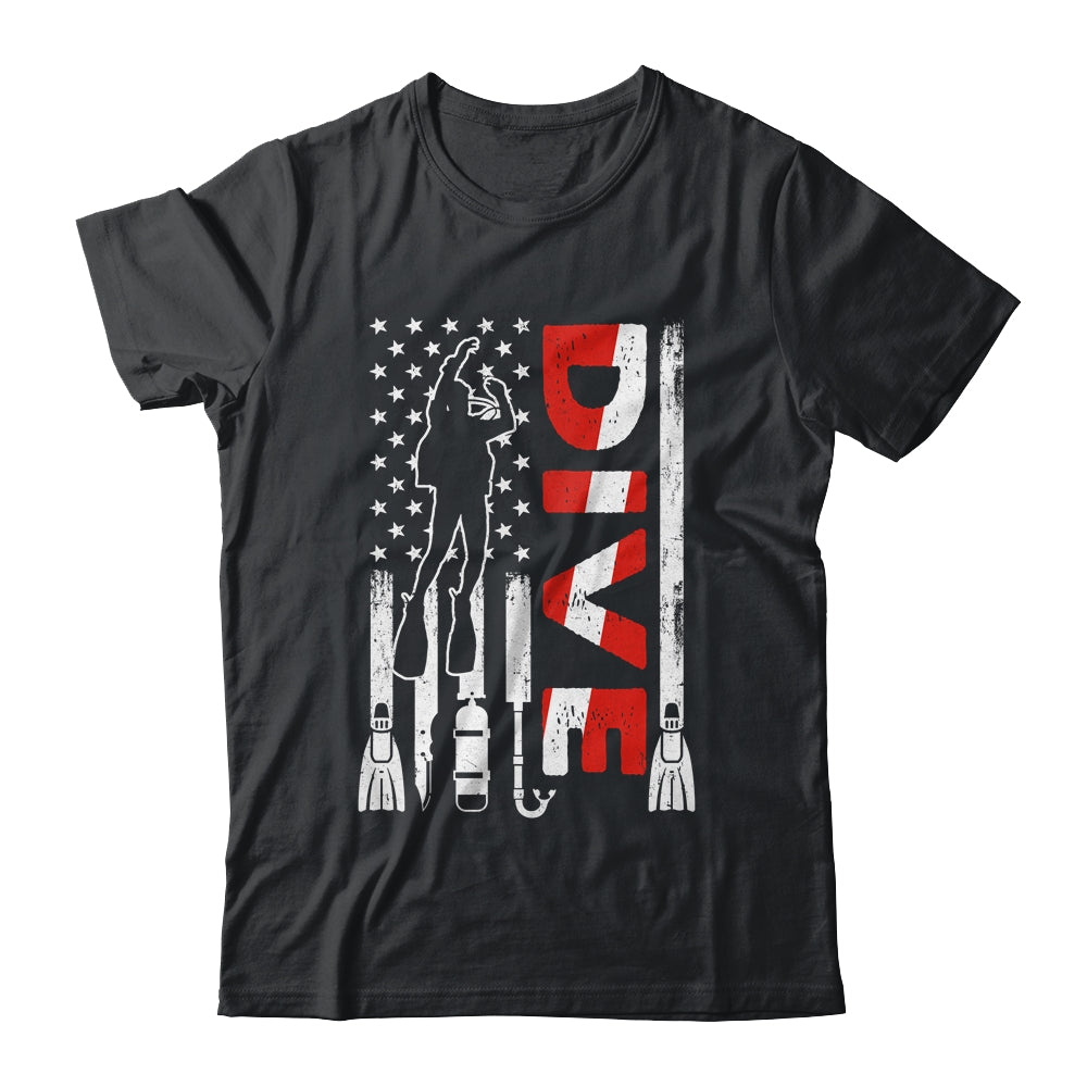 Scuba Diving For Men Women Scuba Diving American Flag Shirt & Hoodie | teecentury